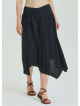 Black Plus Size Skirt with Waist Tie and Gipe Detail 4590